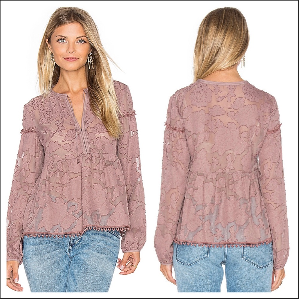 SAYLOR MAGNOLIA Peplum BLOUSE IN MAUVE